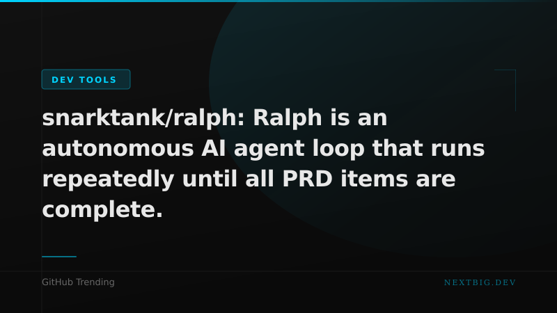 Ralph: The Autonomous Agent Loop That Ships Your PRD While You Sleep