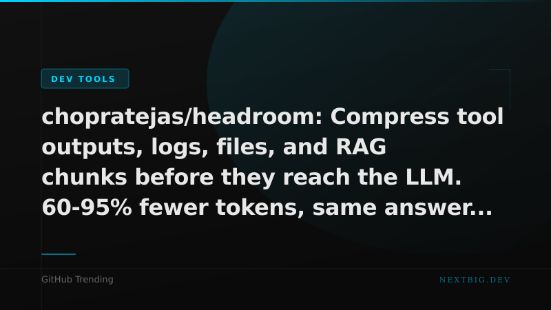 Headroom: Cut 60-95% of Your LLM Token Costs With a Compression Layer