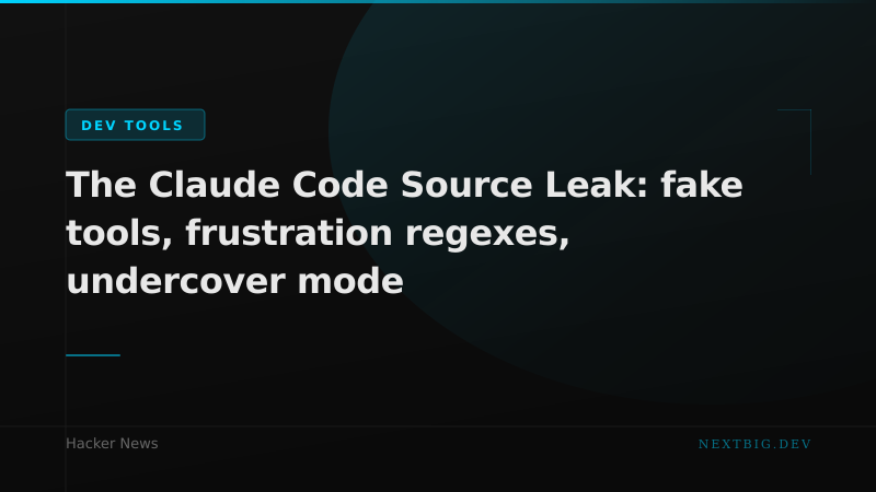 Claude Code Source Leak Reveals Fake Tools, Frustration Detection, and Undercover Mode